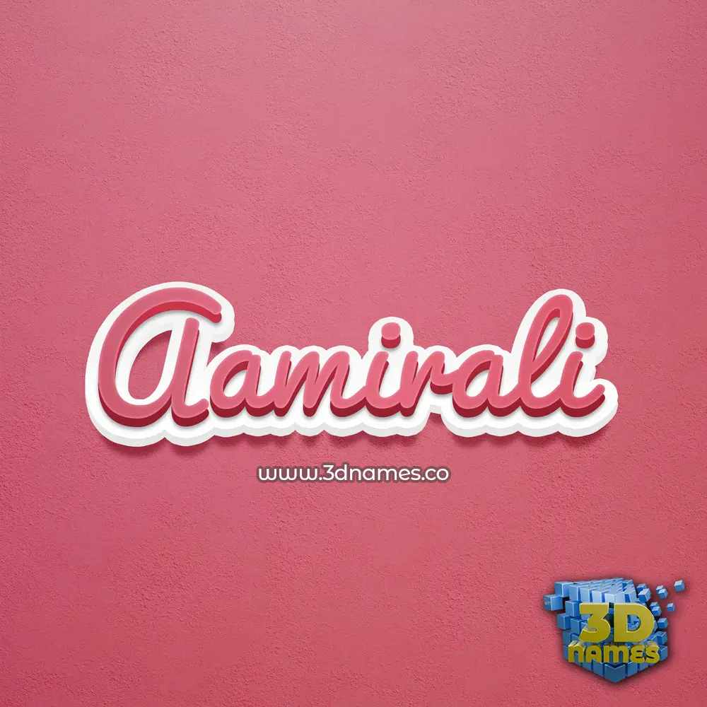aamirali in Red Scribble style - 3D name wallpaper