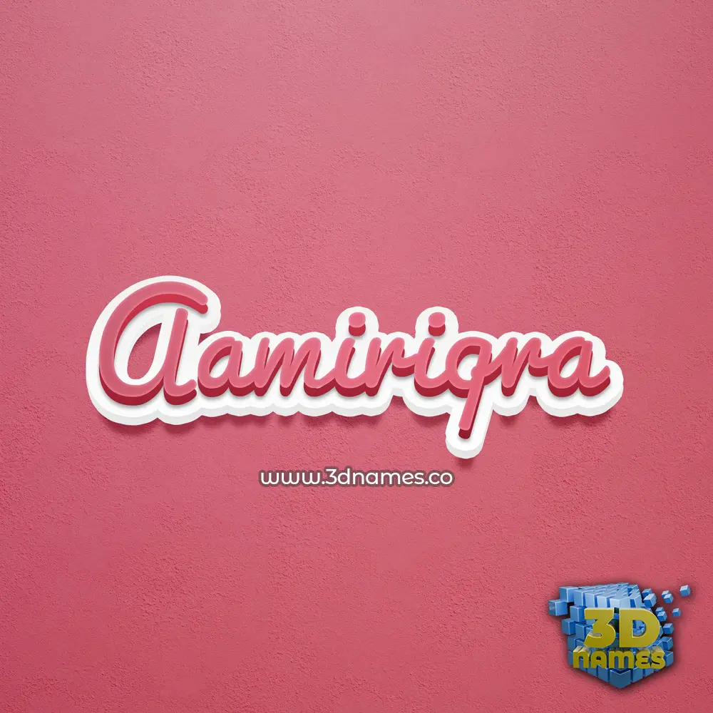 aamiriqra in Red Scribble style - 3D name wallpaper