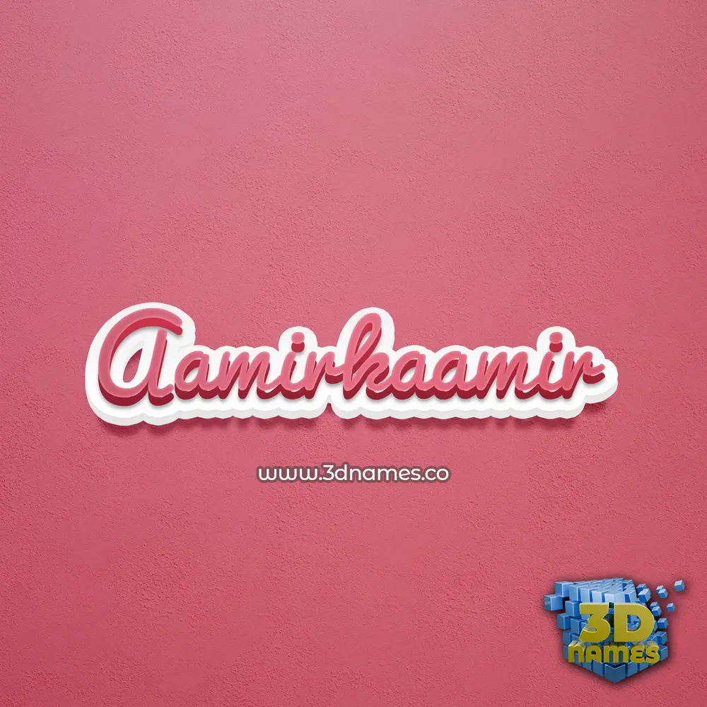 aamirkaamir in Red Scribble style - 3D name wallpaper