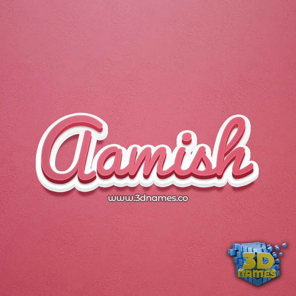 aamish in Red Scribble style - 3D name wallpaper