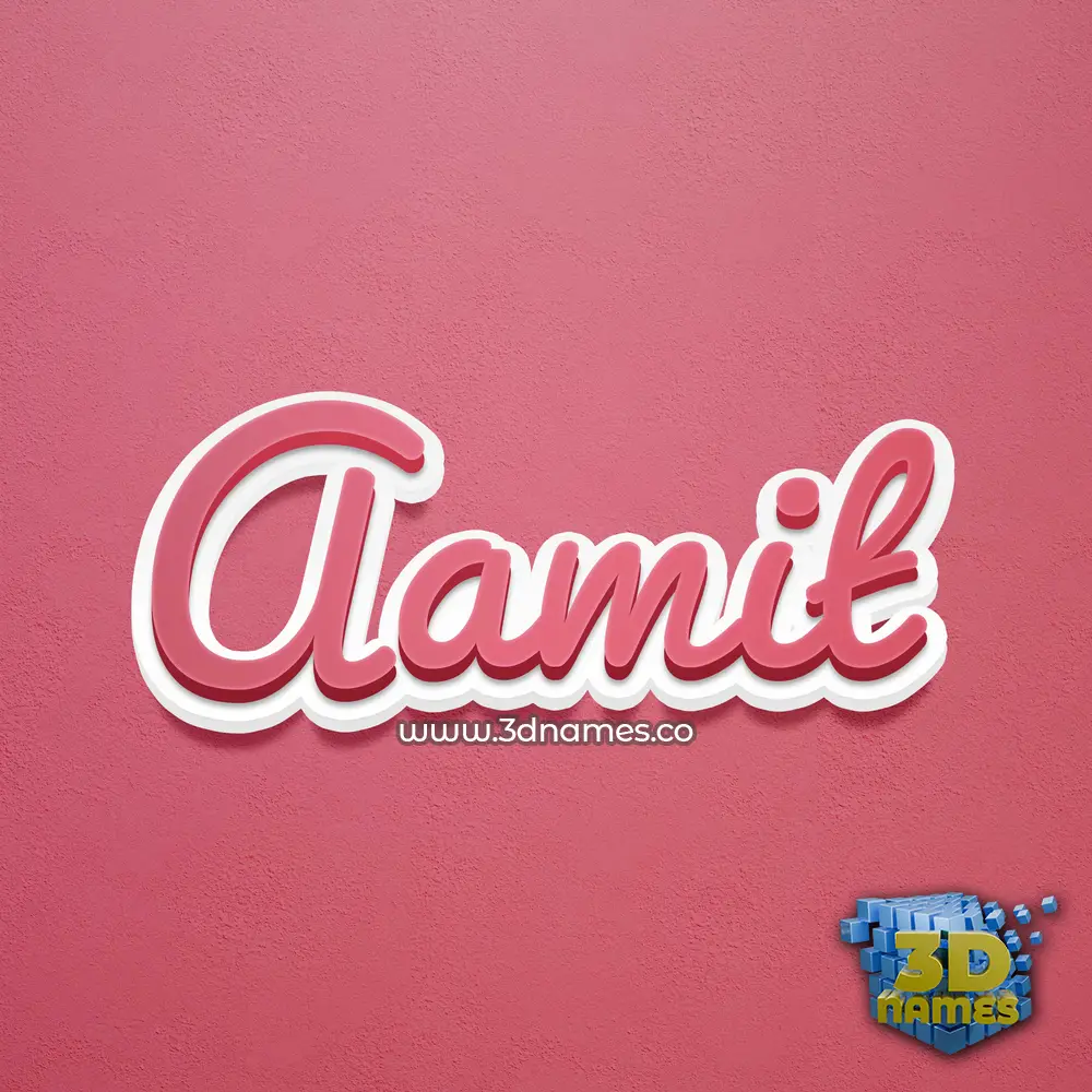 aamit in Red Scribble style - 3D name wallpaper