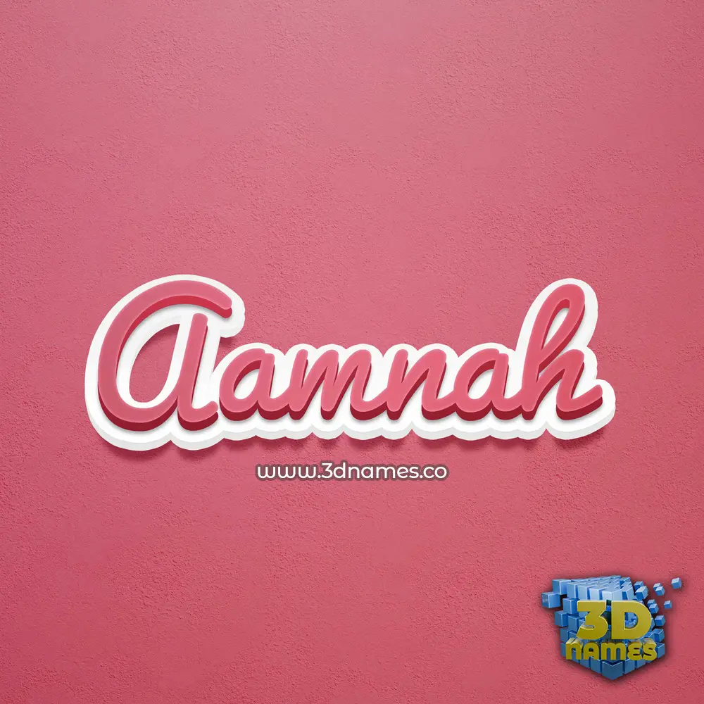 aamnah in Red Scribble style - 3D name wallpaper
