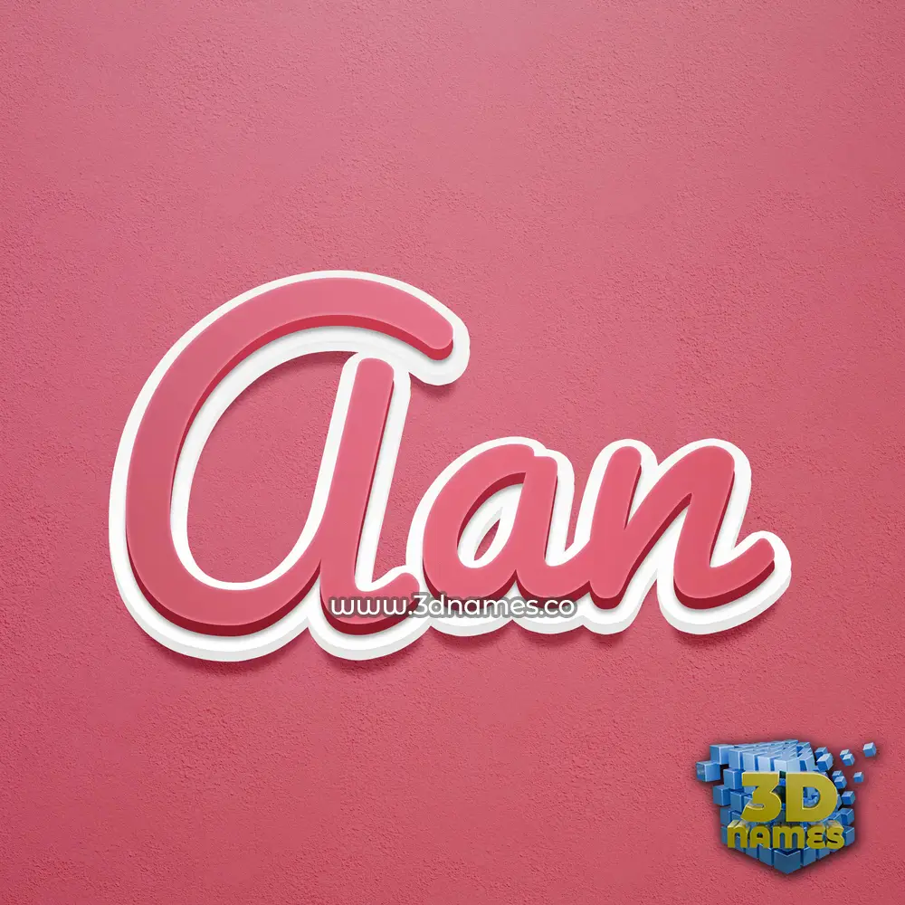 aan in Red Scribble style - 3D name wallpaper