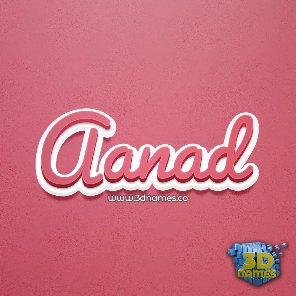 aanad in Red Scribble style - 3D name wallpaper