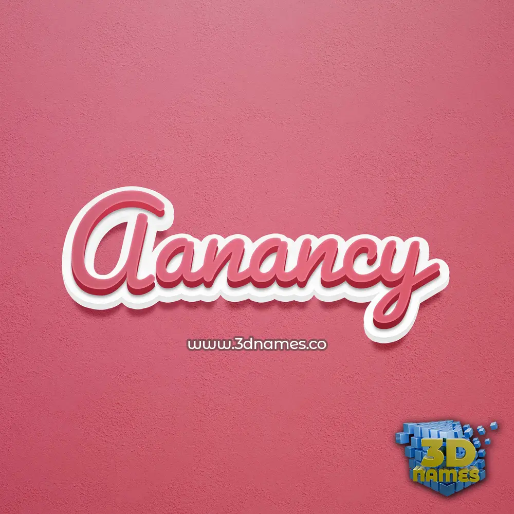 aanancy in Red Scribble style - 3D name wallpaper