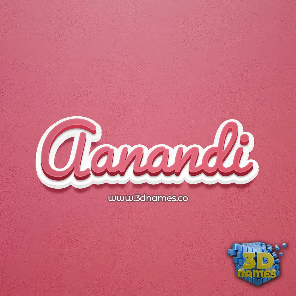 aanandi in Red Scribble style - 3D name wallpaper