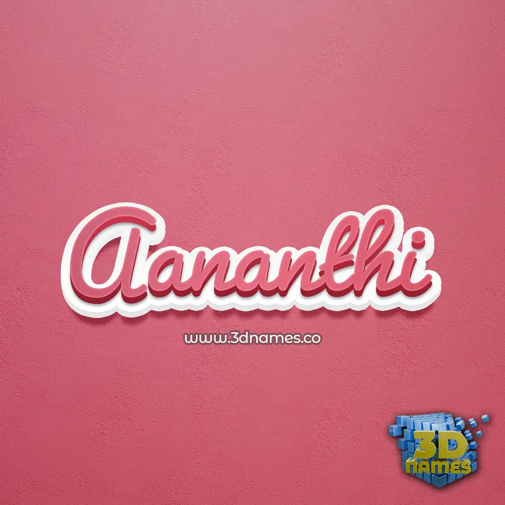 aananthi in Red Scribble style - 3D name wallpaper