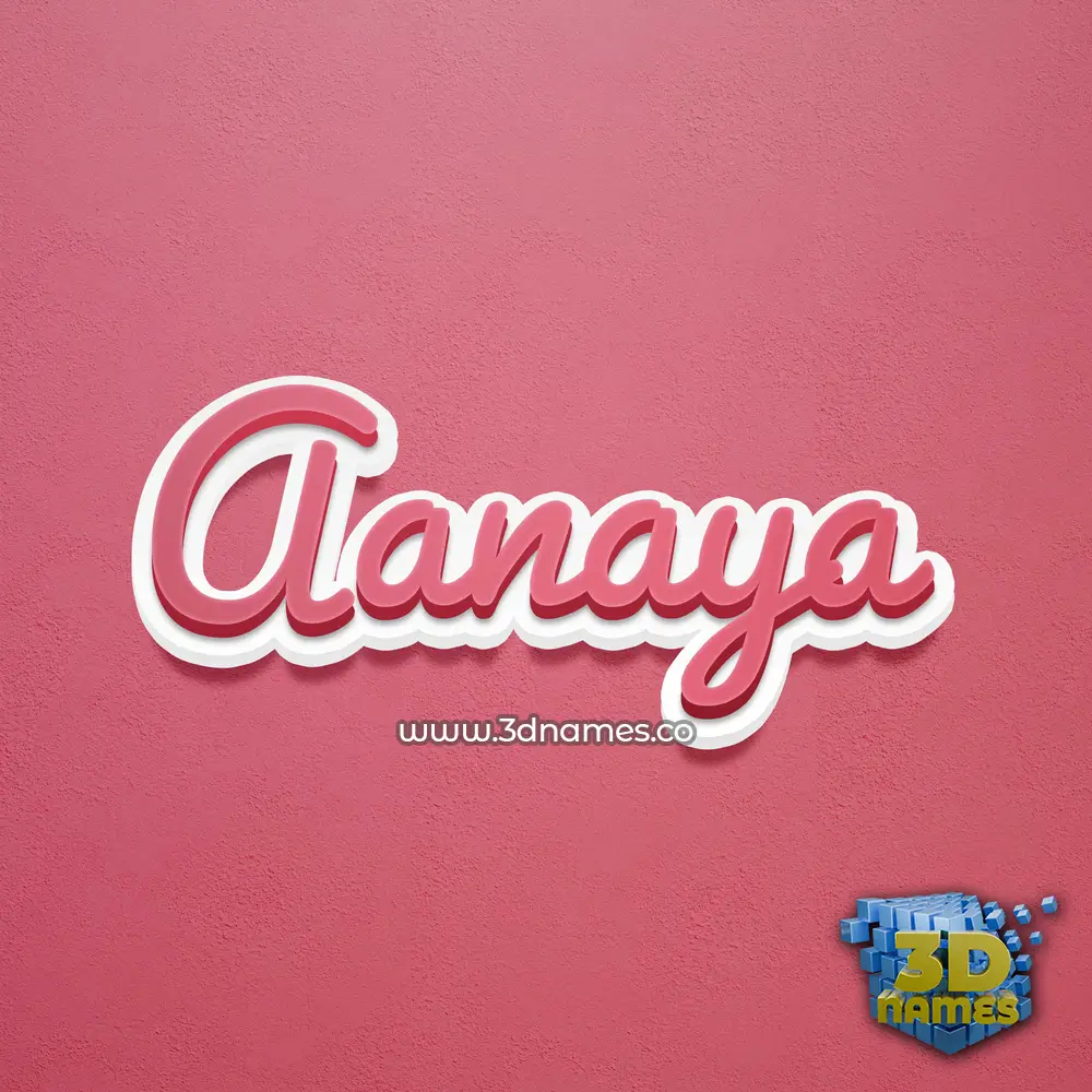 aanaya in Red Scribble style - 3D name wallpaper