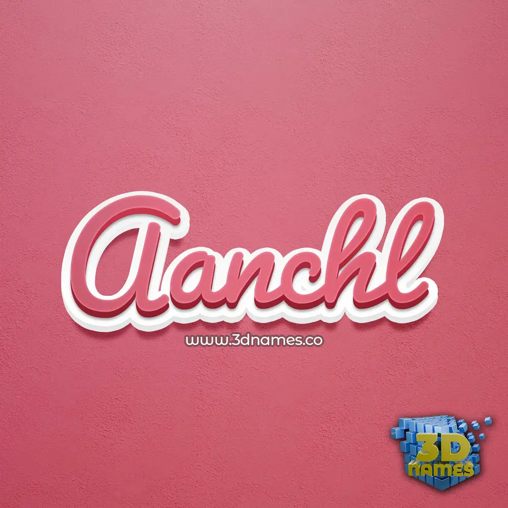 aanchl in Red Scribble style - 3D name wallpaper