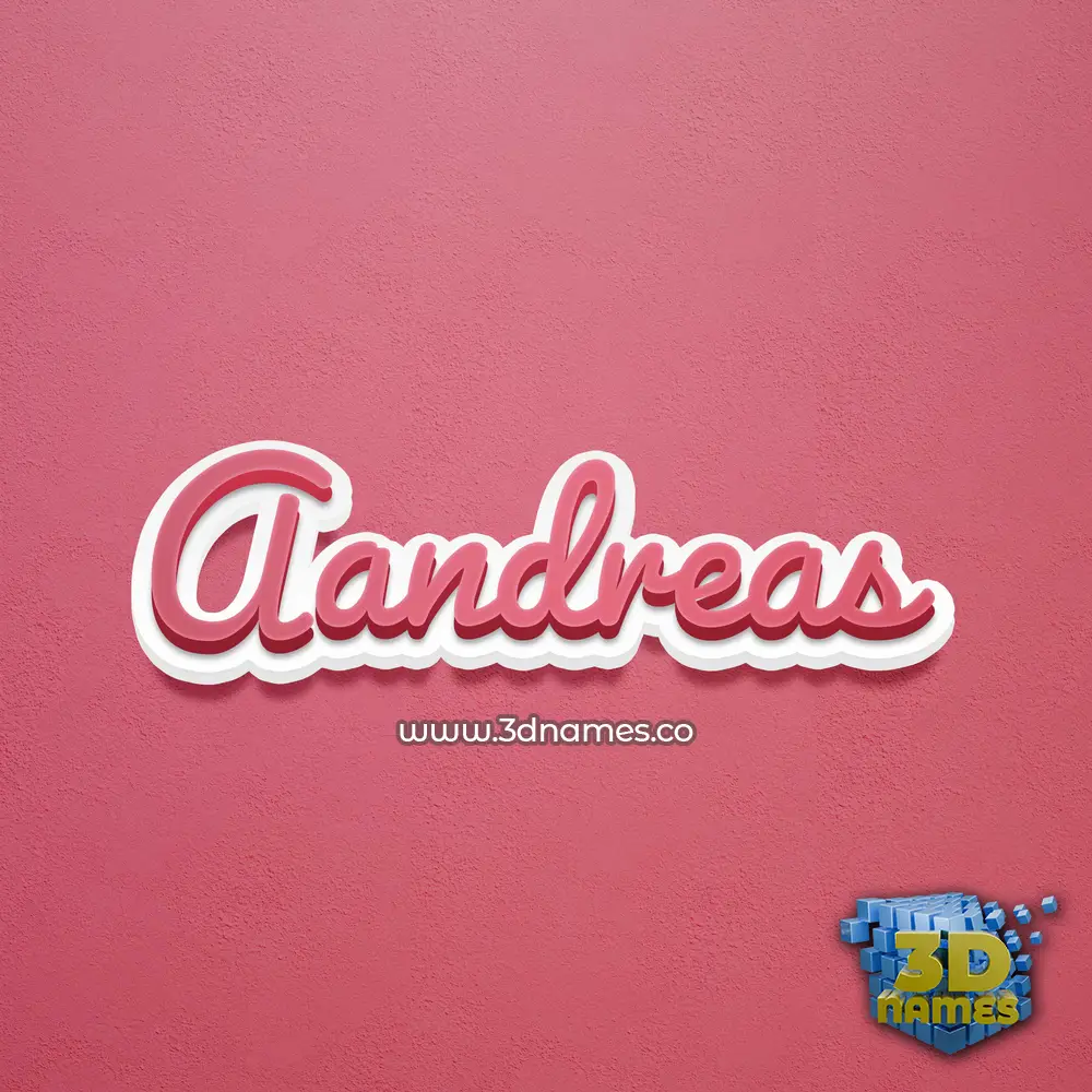 aandreas in Red Scribble style - 3D name wallpaper