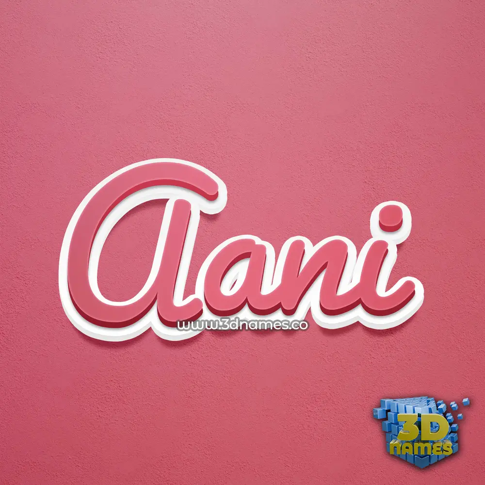 aani in Red Scribble style - 3D name wallpaper