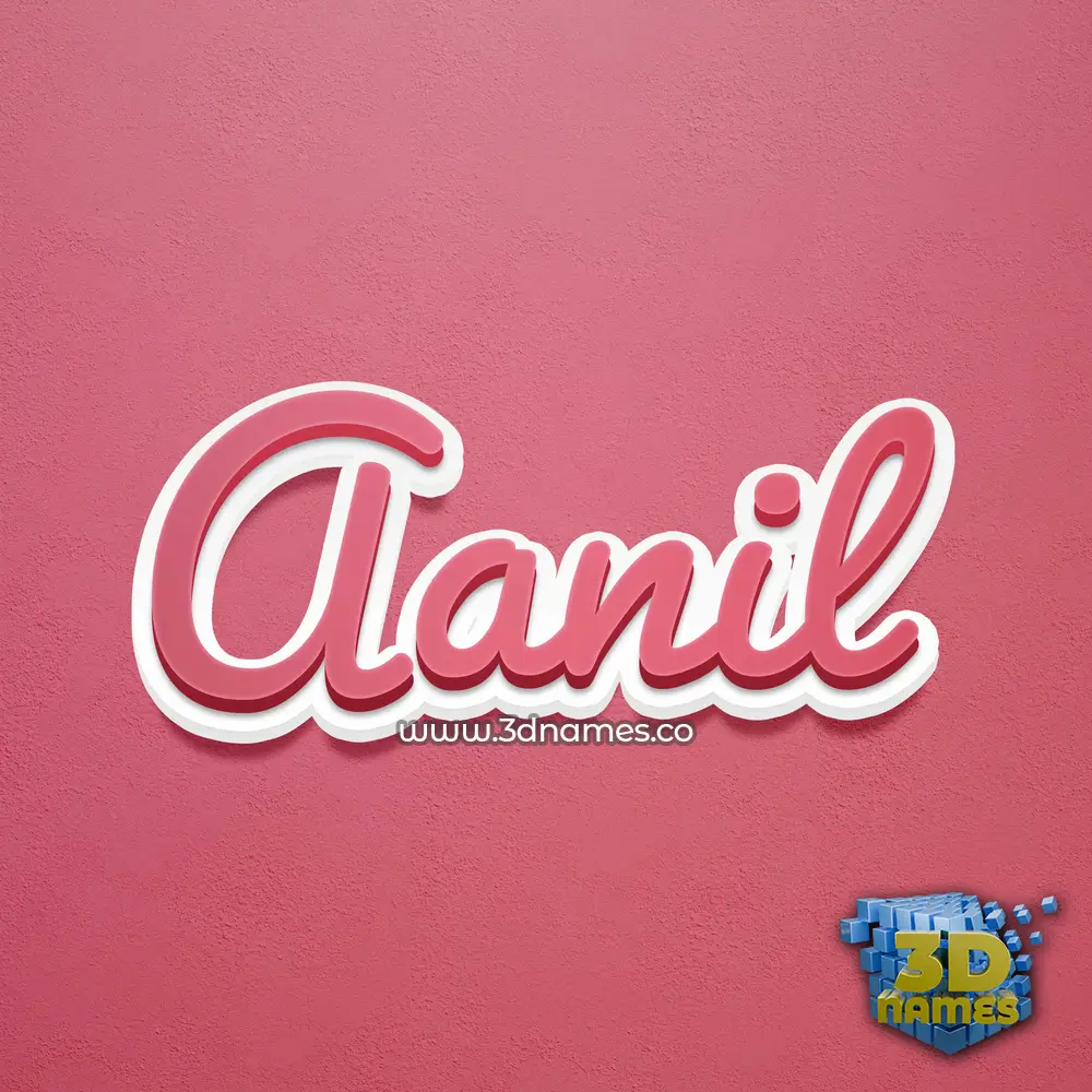 aanil in Red Scribble style - 3D name wallpaper
