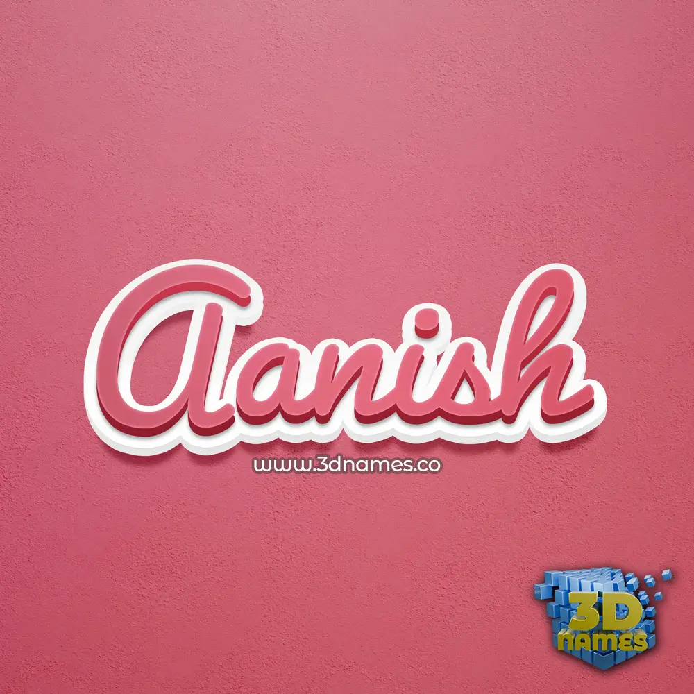 aanish in Red Scribble style - 3D name wallpaper