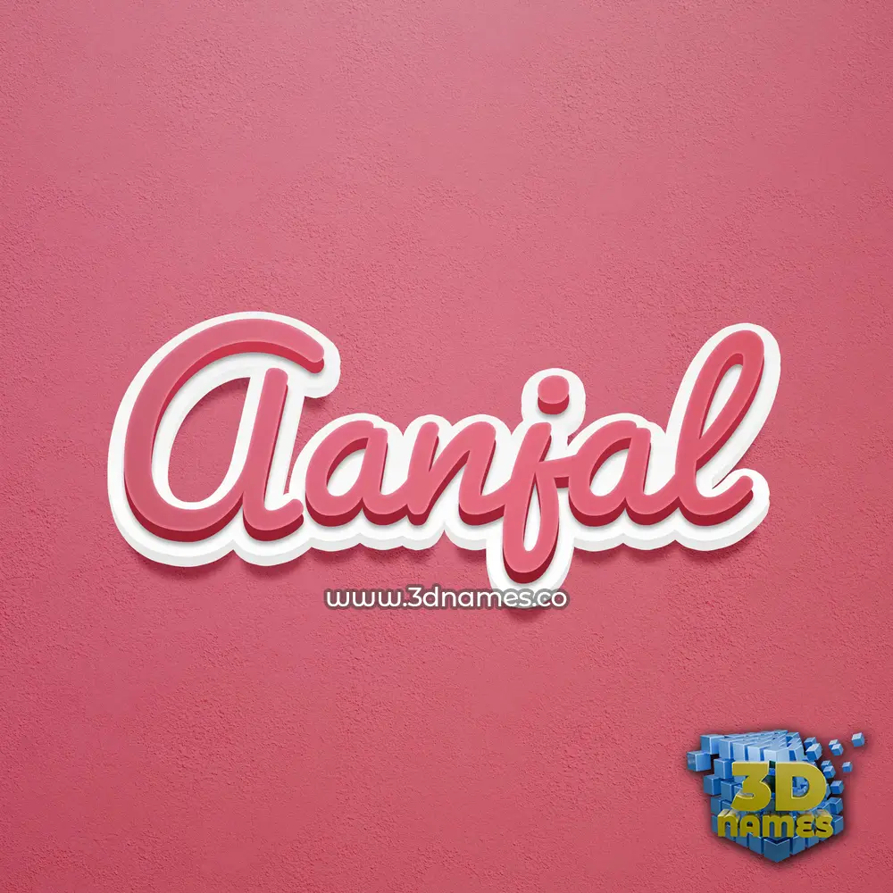 aanjal in Red Scribble style - 3D name wallpaper