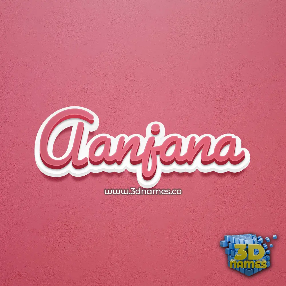 aanjana in Red Scribble style - 3D name wallpaper
