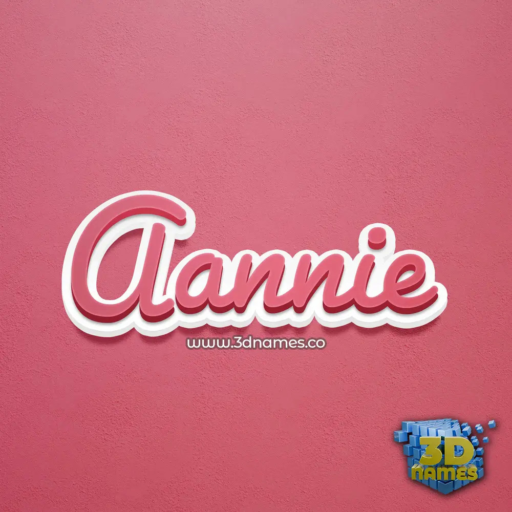 aannie in Red Scribble style - 3D name wallpaper