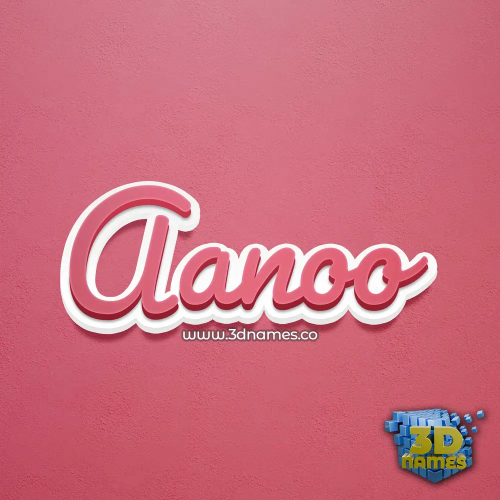 aanoo in Red Scribble style - 3D name wallpaper