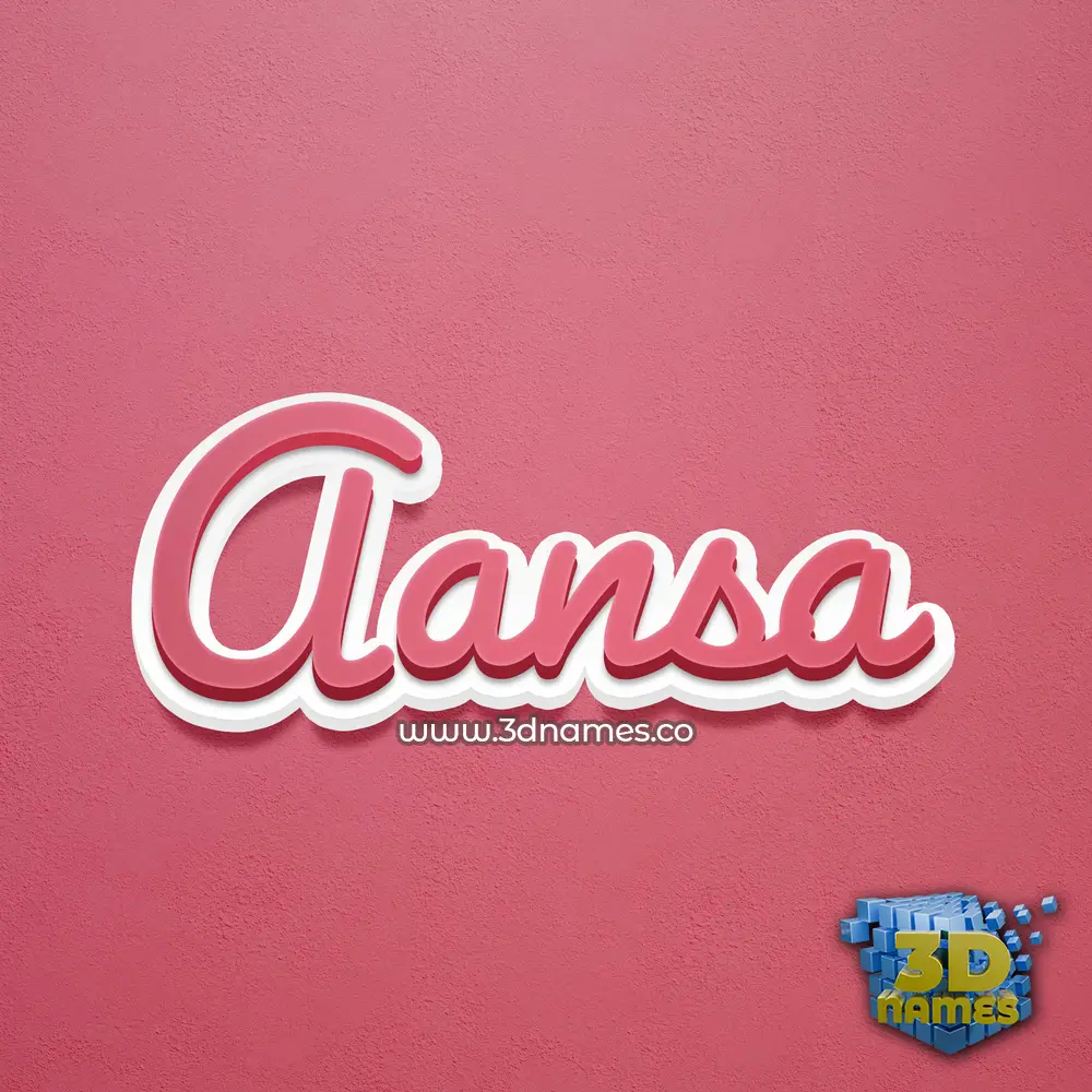 aansa in Red Scribble style - 3D name wallpaper