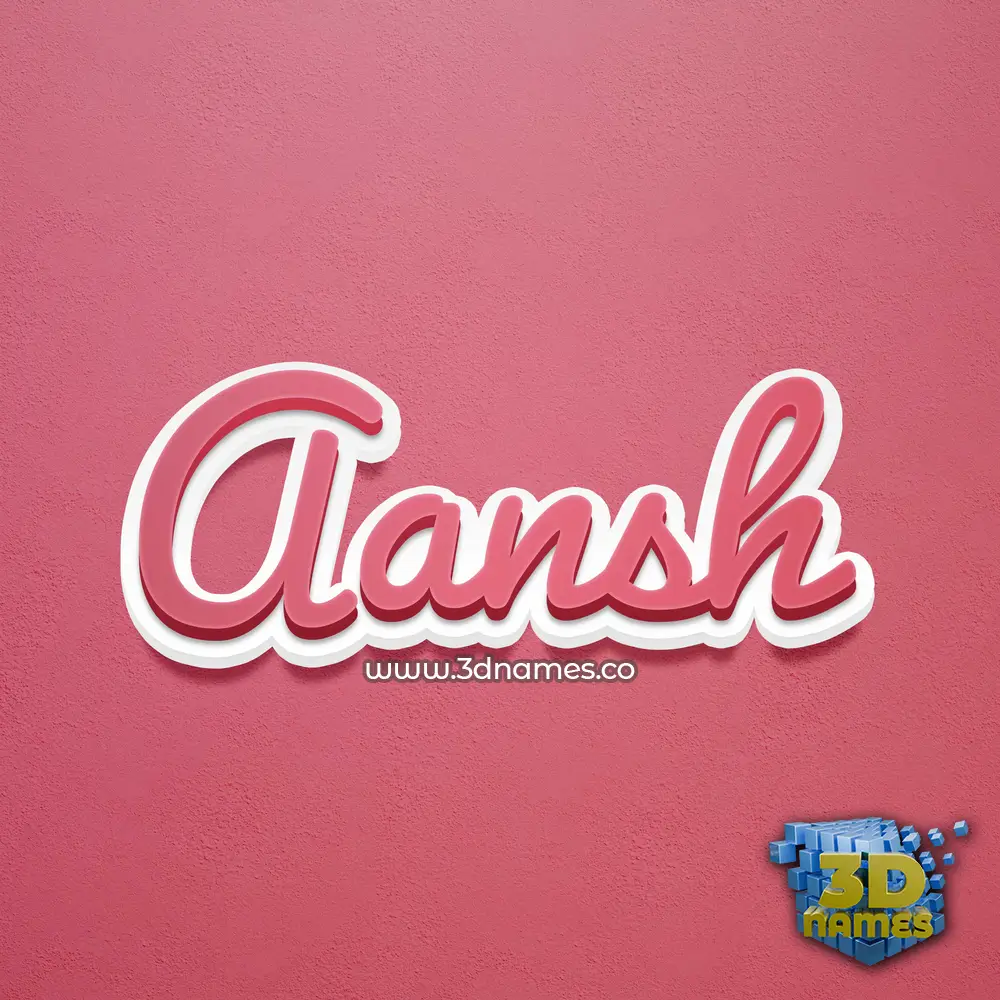 aansh in Red Scribble style - 3D name wallpaper