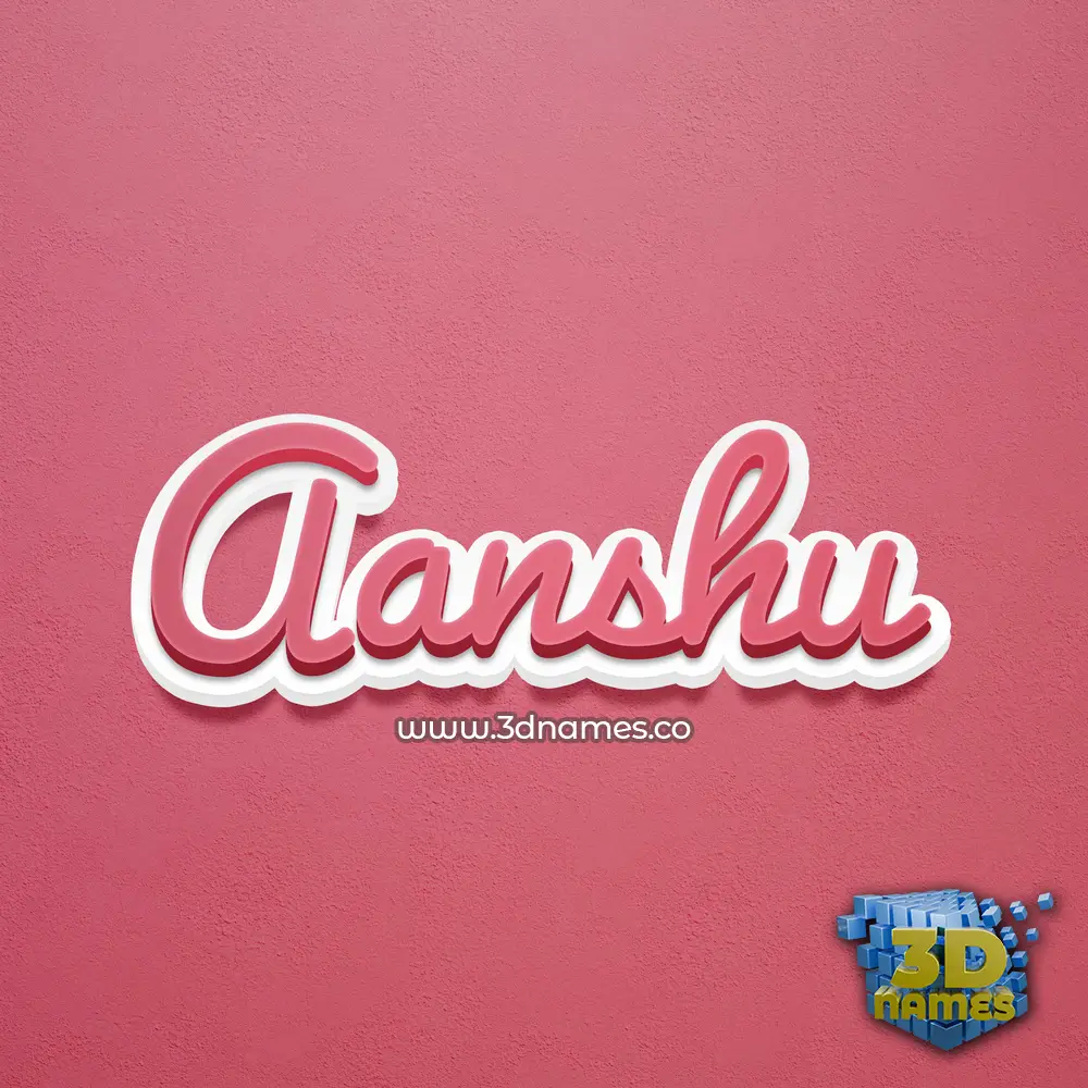 aanshu in Red Scribble style - 3D name wallpaper