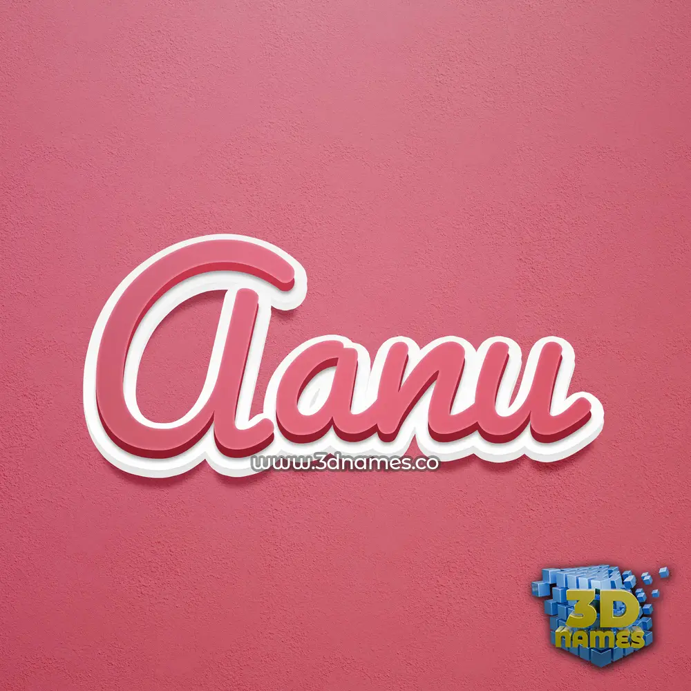 aanu in Red Scribble style - 3D name wallpaper