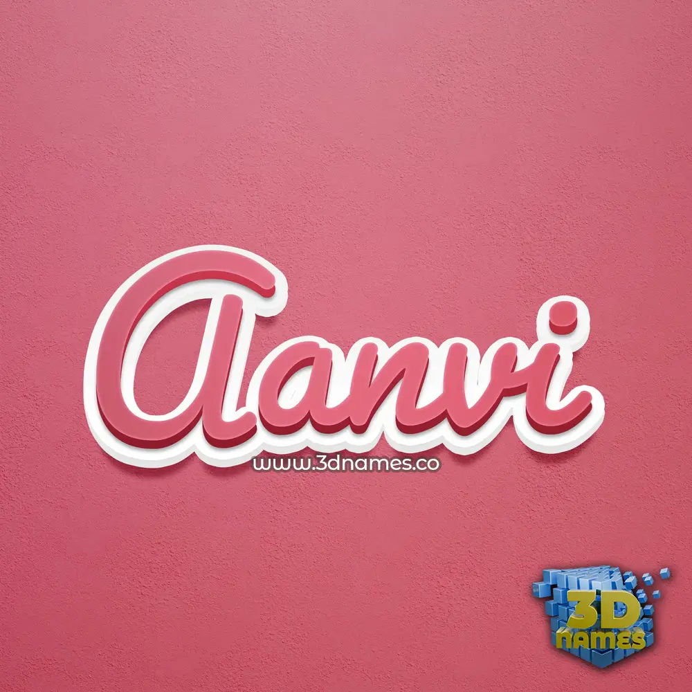 aanvi in Red Scribble style - 3D name wallpaper