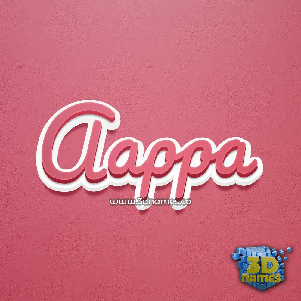 aappa in Red Scribble style - 3D name wallpaper