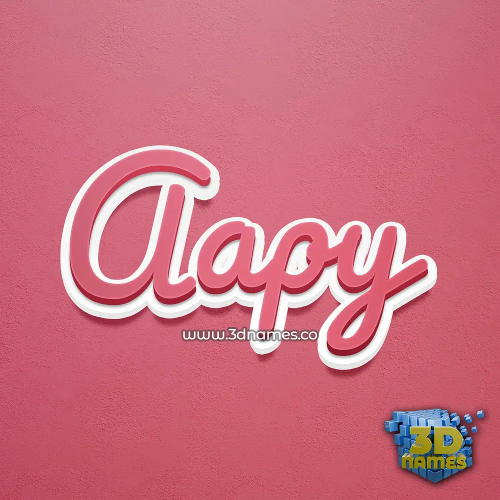 aapy in Red Scribble style - 3D name wallpaper