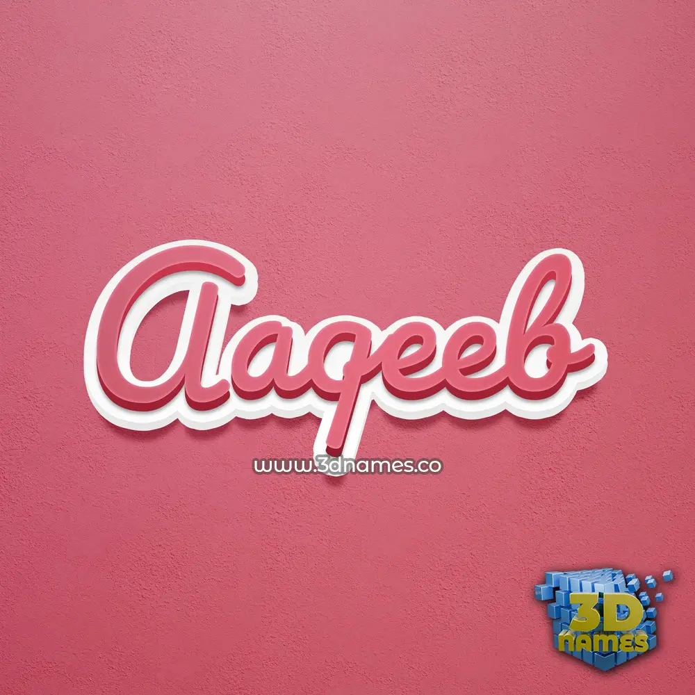 aaqeeb in Red Scribble style - 3D name wallpaper
