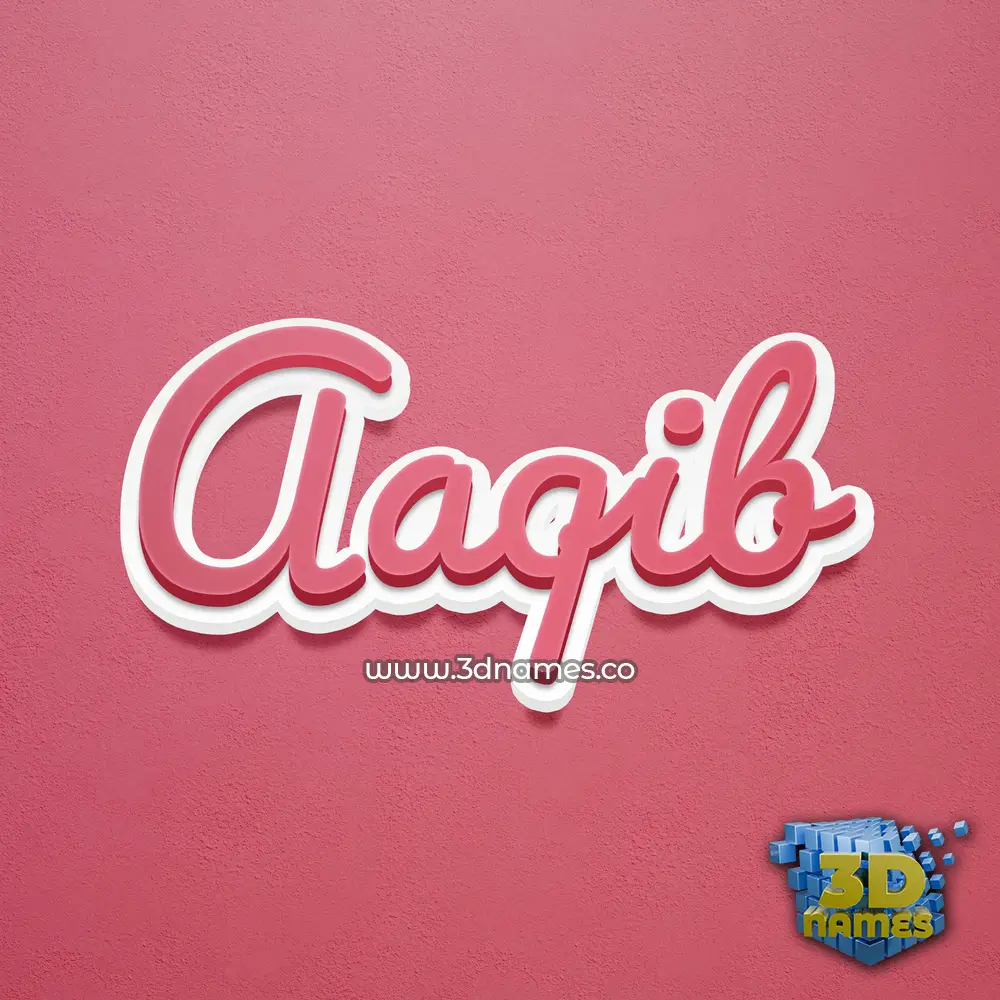 aaqib in Red Scribble style - 3D name wallpaper