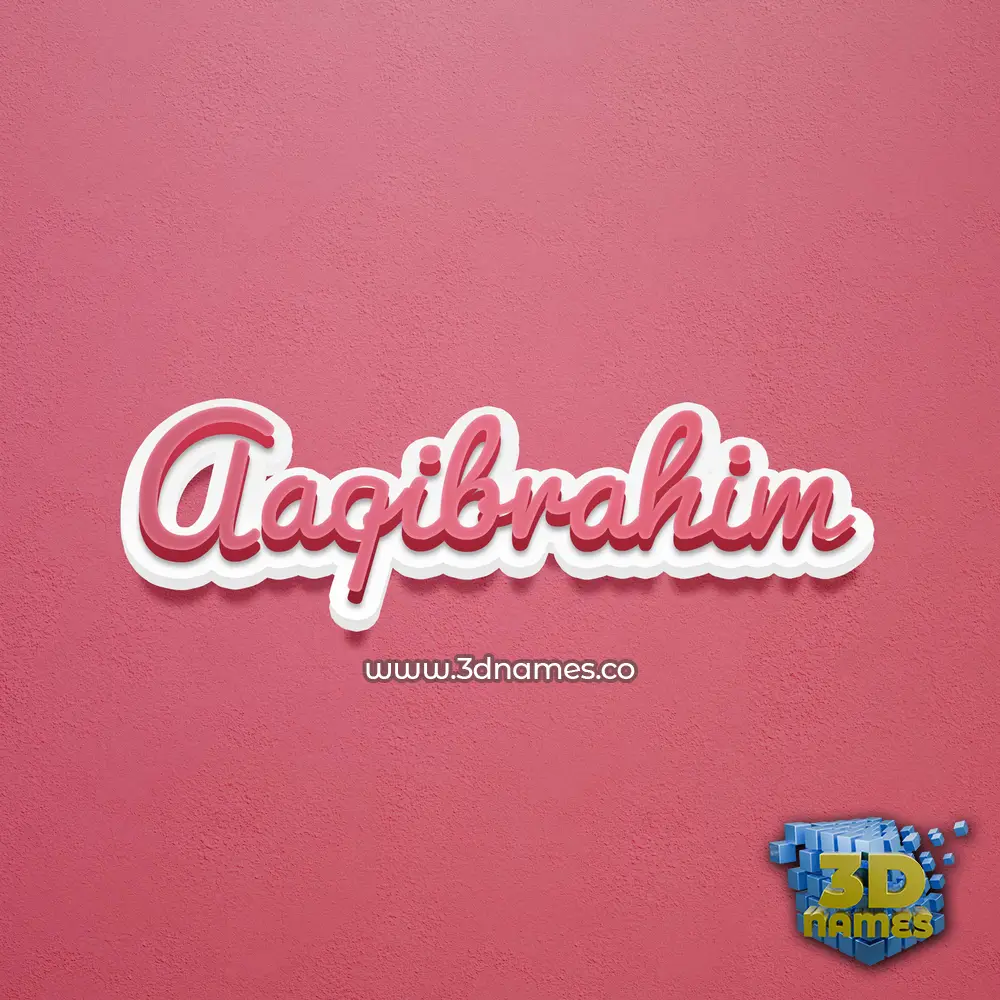 aaqibrahim in Red Scribble style - 3D name wallpaper