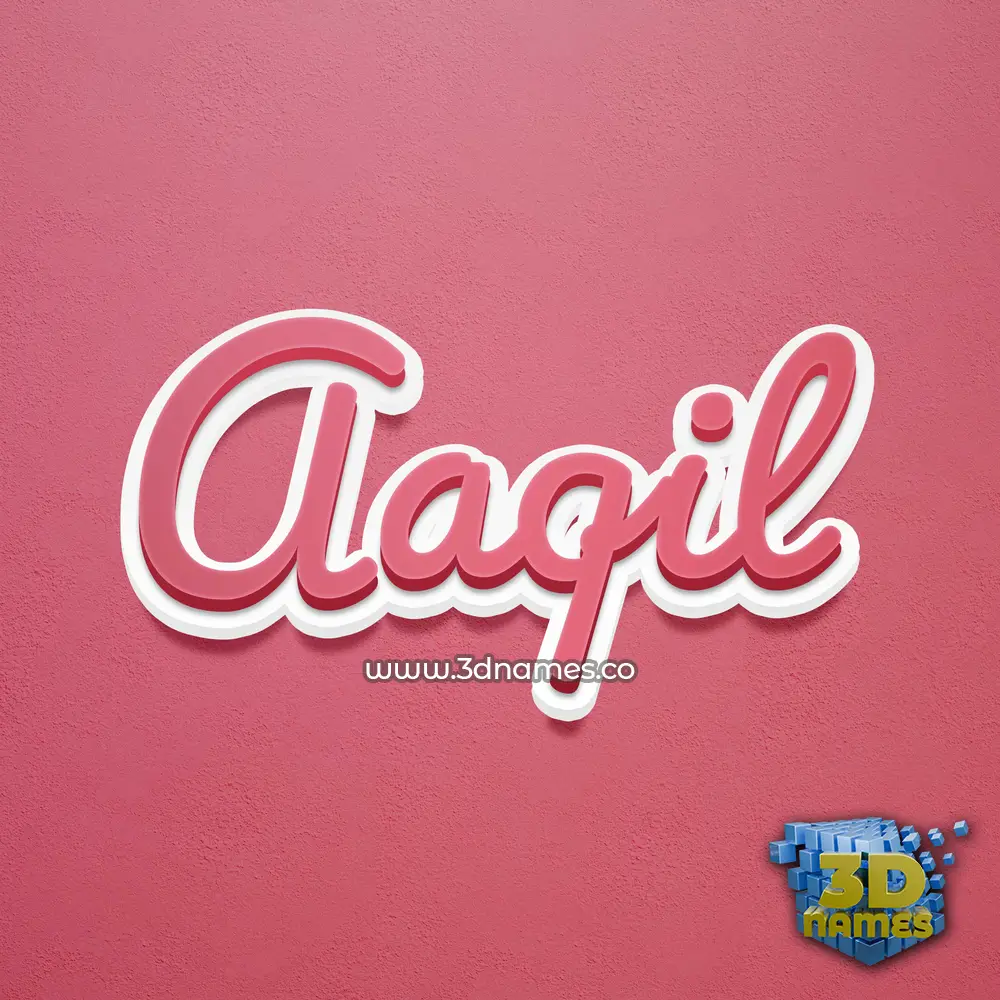 aaqil in Red Scribble style - 3D name wallpaper
