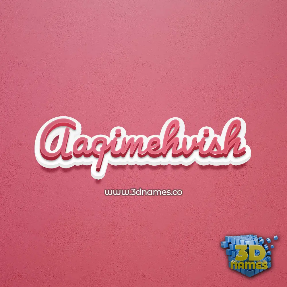 aaqimehvish in Red Scribble style - 3D name wallpaper
