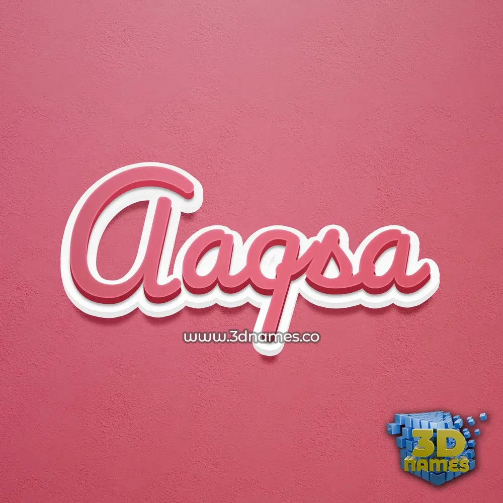 aaqsa in Red Scribble style - 3D name wallpaper