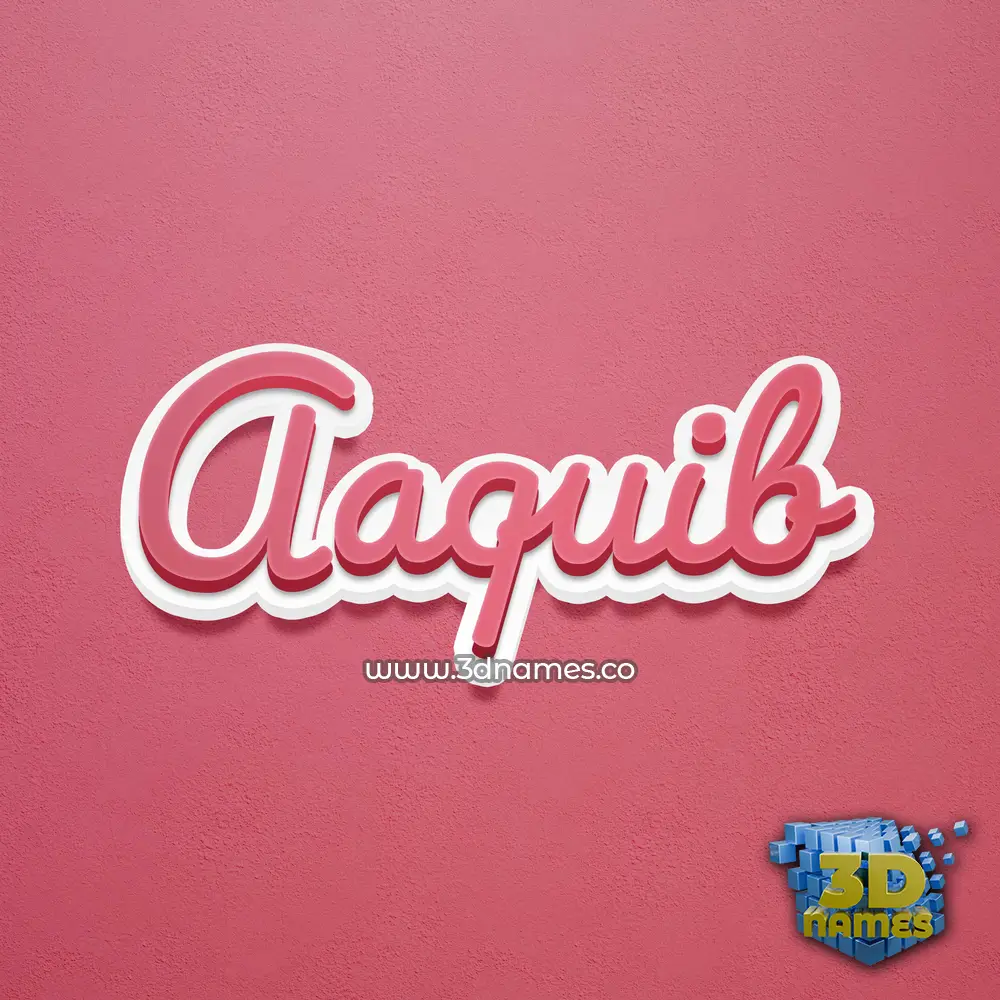 aaquib in Red Scribble style - 3D name wallpaper
