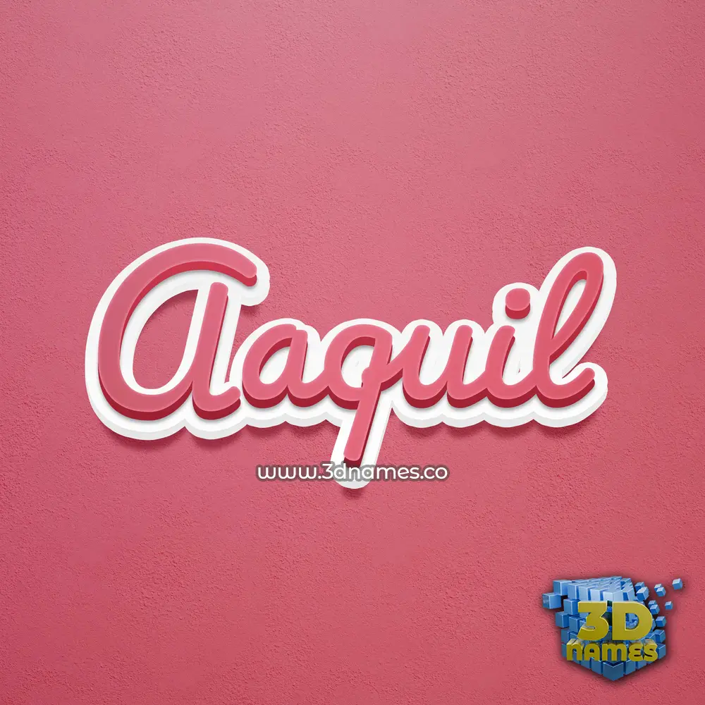 aaquil in Red Scribble style - 3D name wallpaper