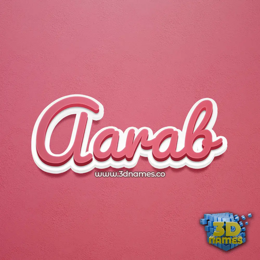 aarab in Red Scribble style - 3D name wallpaper