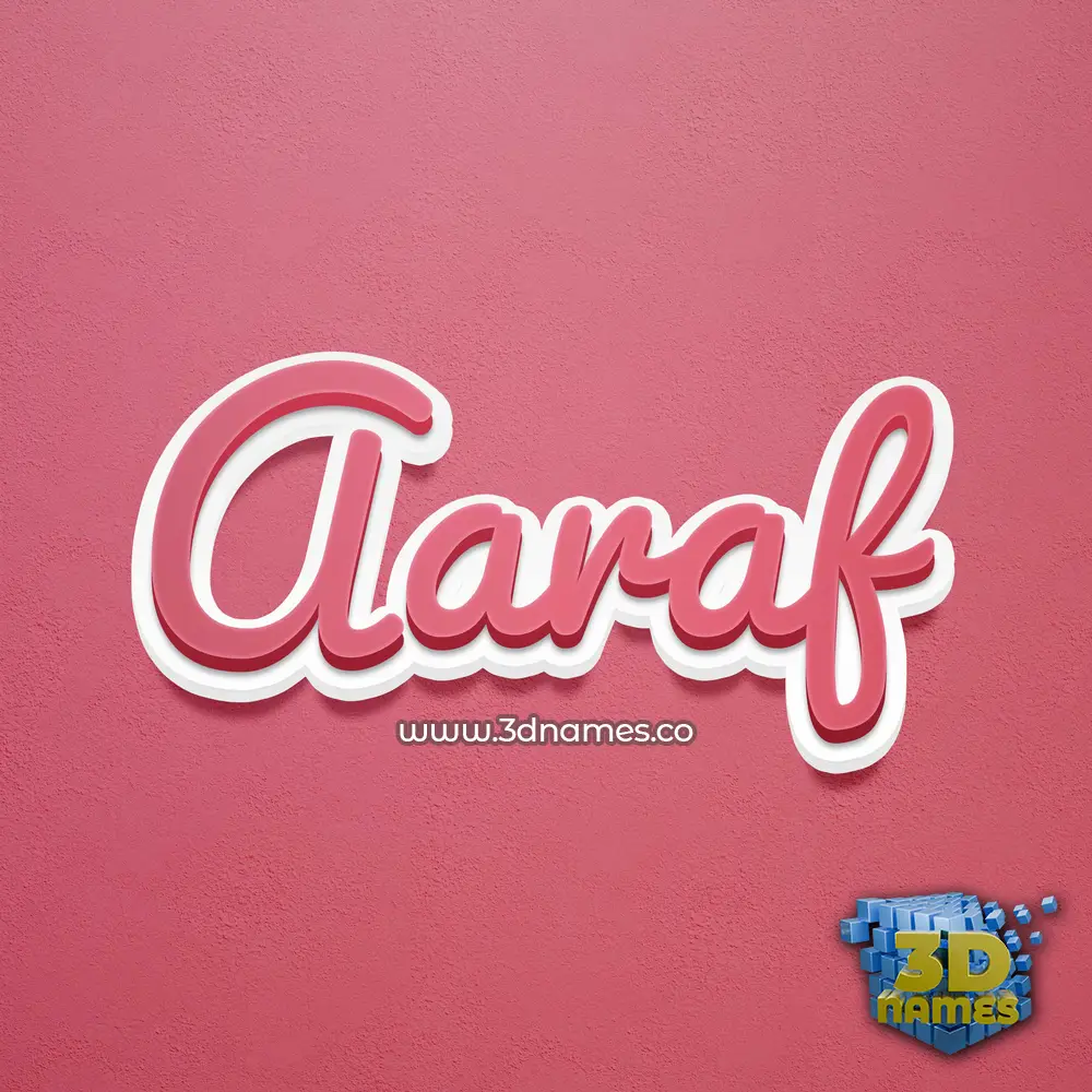 aaraf in Red Scribble style - 3D name wallpaper