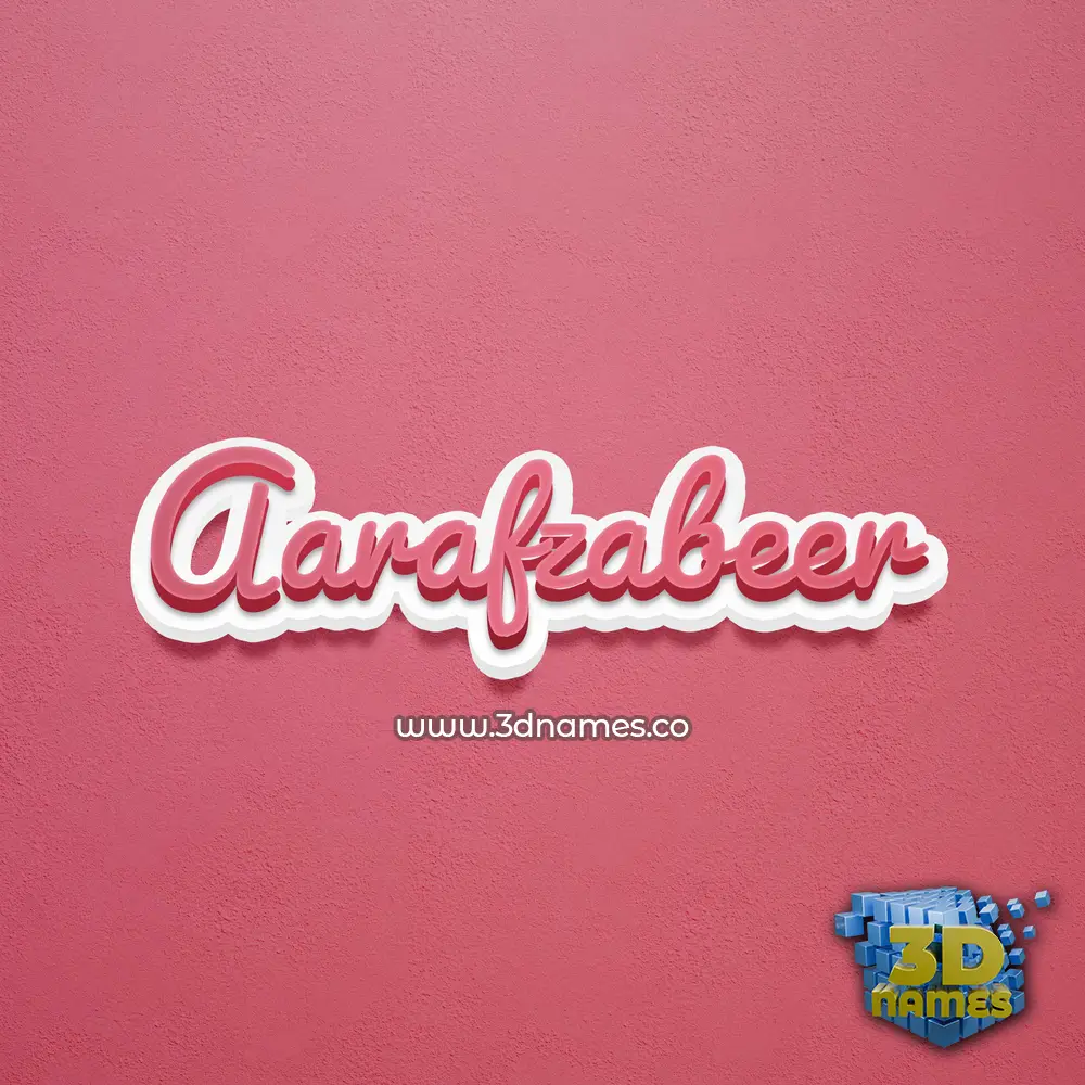aarafzabeer in Red Scribble style - 3D name wallpaper
