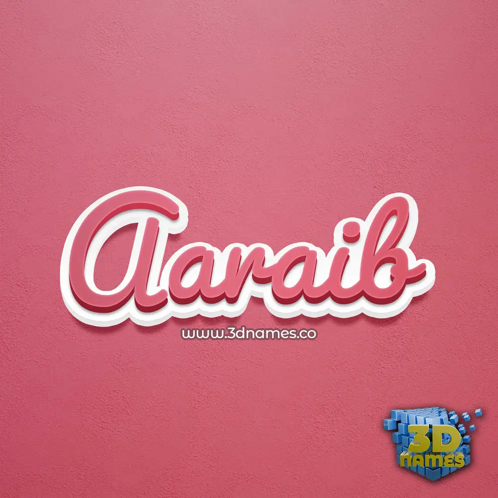 aaraib in Red Scribble style - 3D name wallpaper