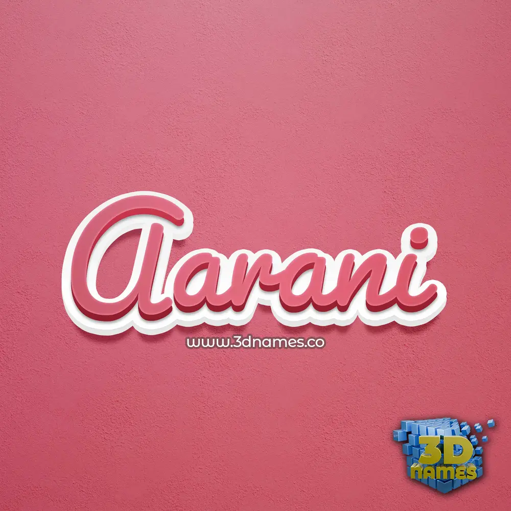aarani in Red Scribble style - 3D name wallpaper
