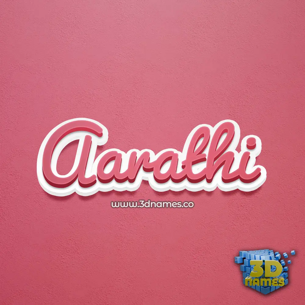 aarathi in Red Scribble style - 3D name wallpaper