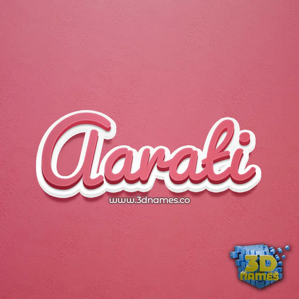 aarati in Red Scribble style - 3D name wallpaper