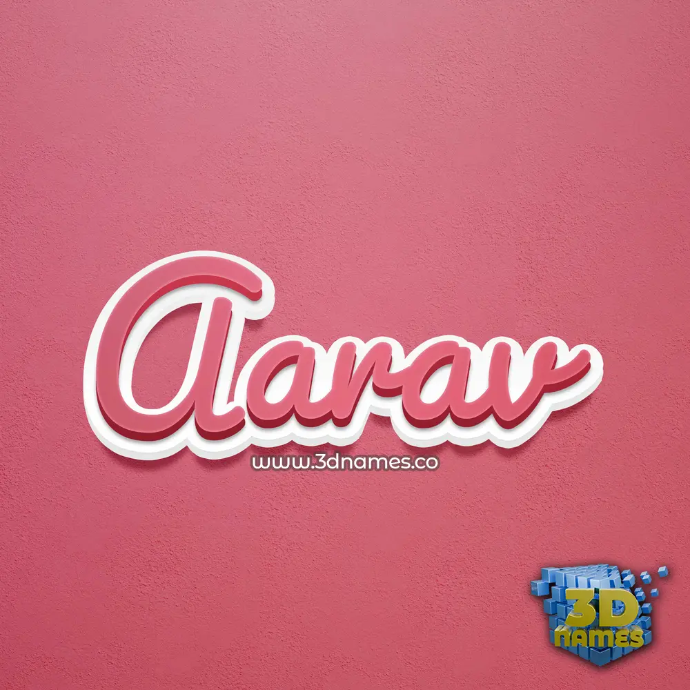aarav in Red Scribble style - 3D name wallpaper