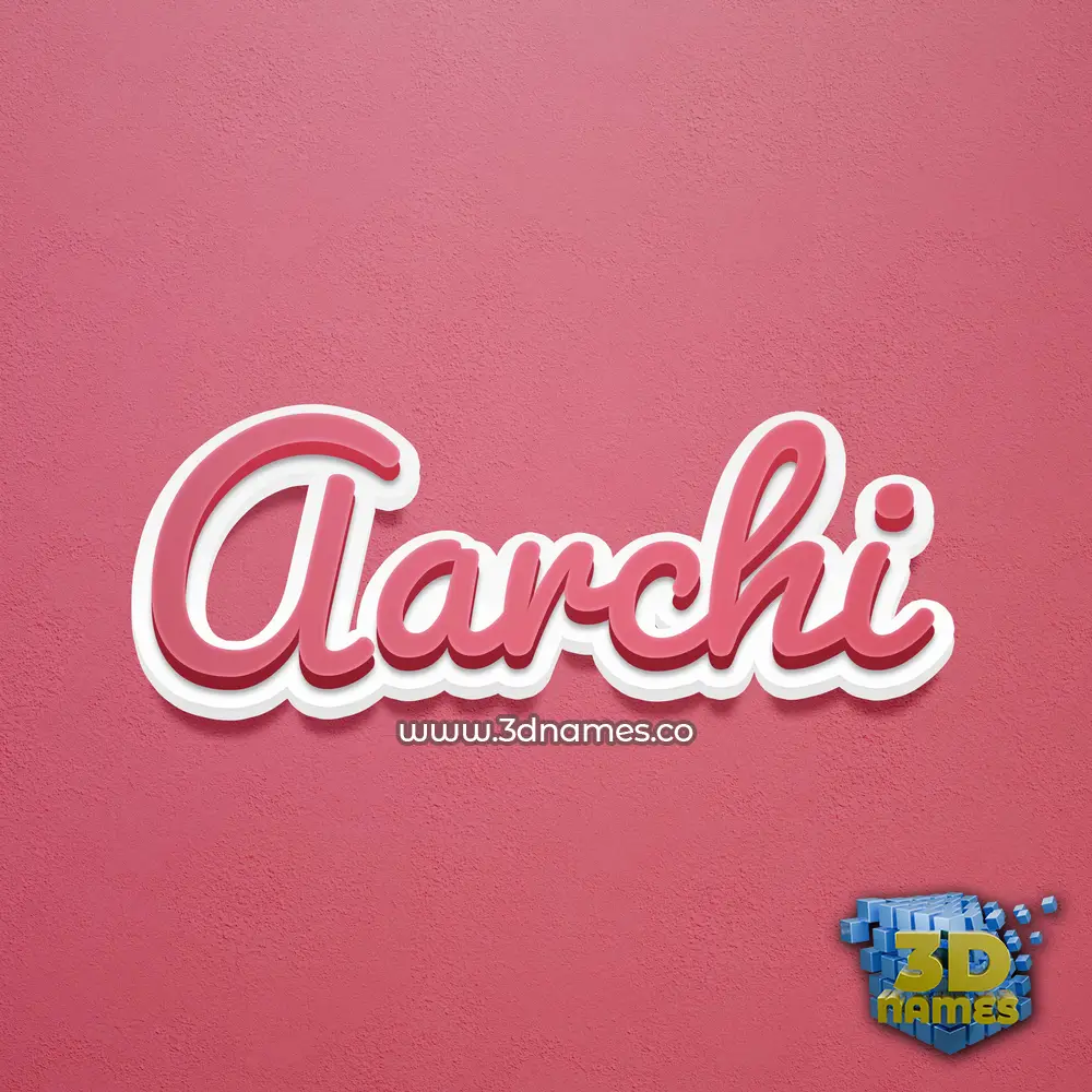 aarchi in Red Scribble style - 3D name wallpaper