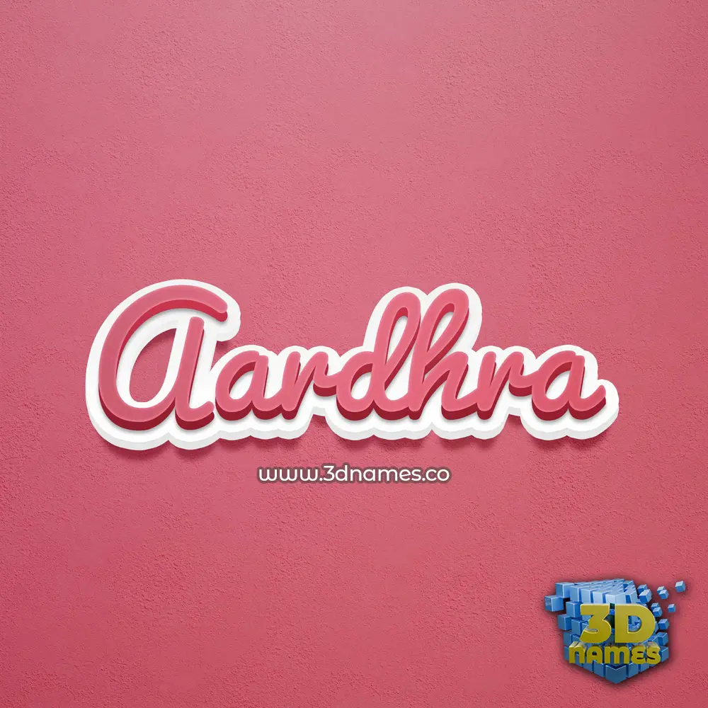 aardhra in Red Scribble style - 3D name wallpaper