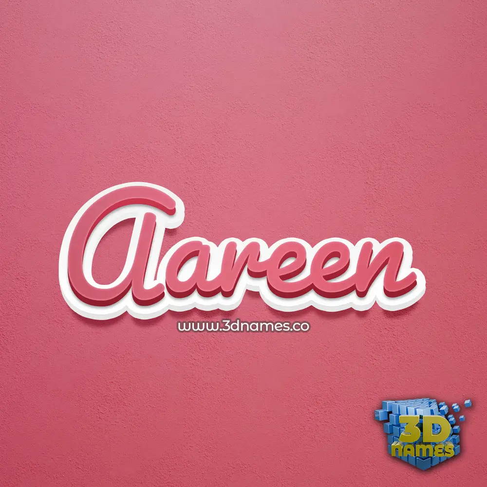 aareen in Red Scribble style - 3D name wallpaper
