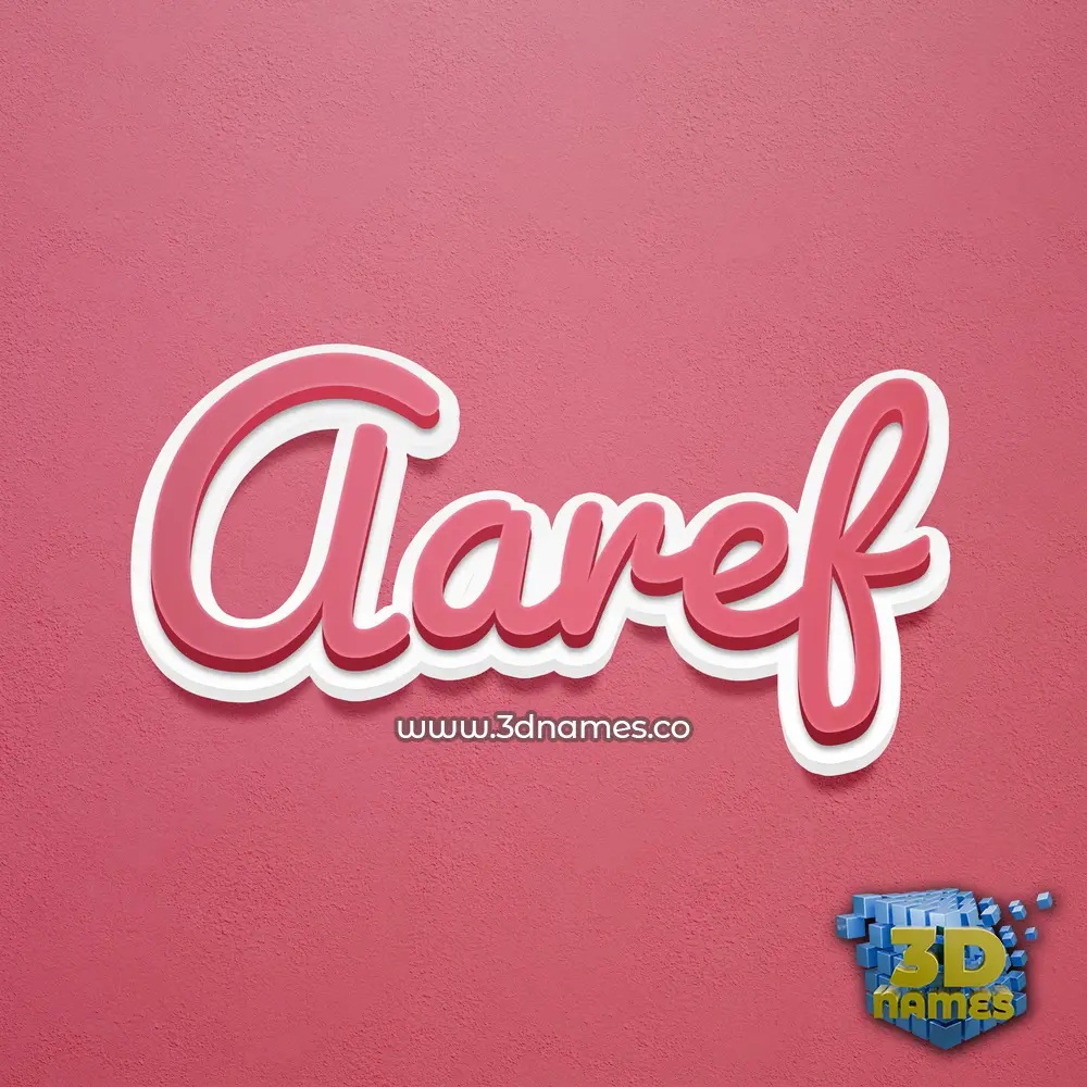 aaref in Red Scribble style - 3D name wallpaper