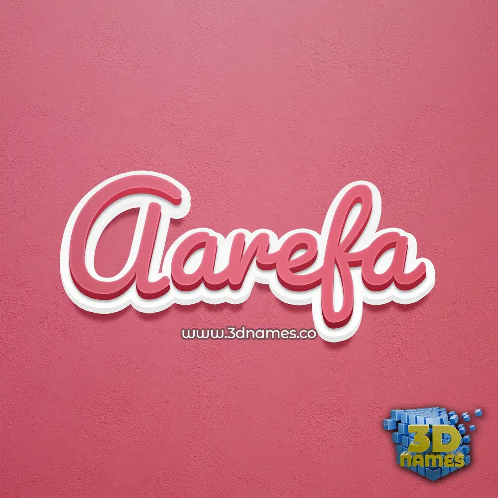 aarefa in Red Scribble style - 3D name wallpaper
