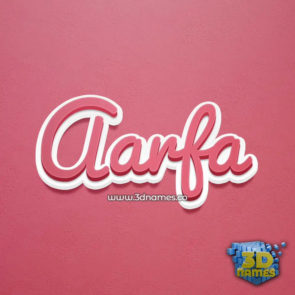 aarfa in Red Scribble style - 3D name wallpaper